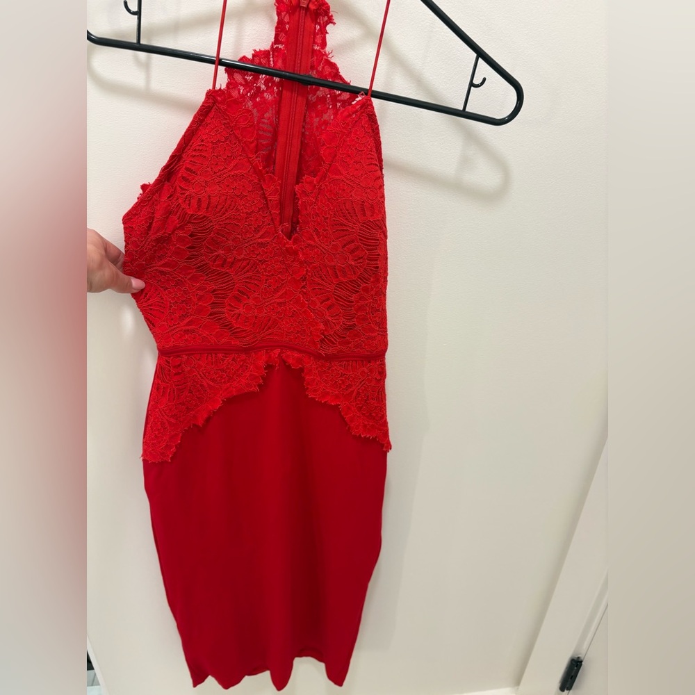 Elegant Red Lace Dress